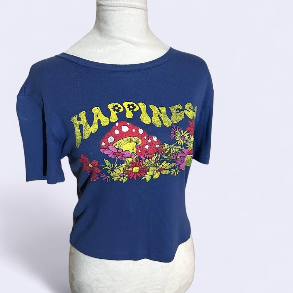 Urban Outfitters Blue 'Happiness' Graphic Tee